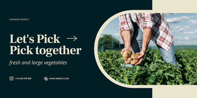 Platilla de diseño Offer of Fresh and Large Vegetables from Farm Twitter