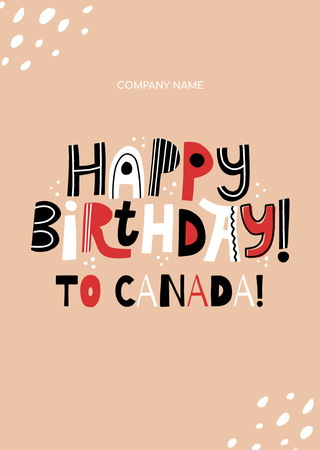 Happy Canada Day Greeting Postcard A6 Vertical – шаблон для дизайна