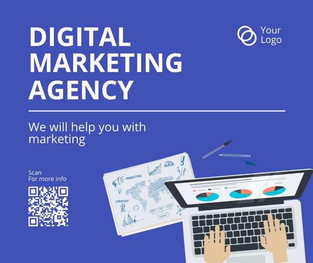 Service Offer of Digital Marketing Agency Facebook Tasarım Şablonu