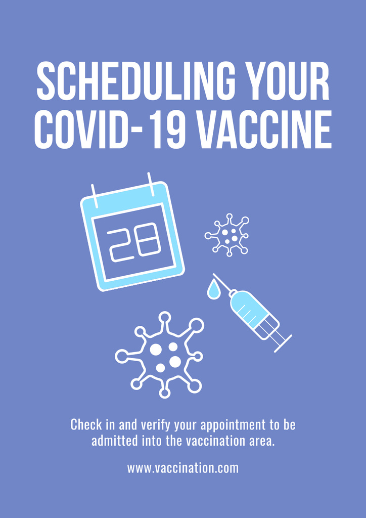 Virus Vaccination Motivation with Illustration of Syringe Poster Πρότυπο σχεδίασης
