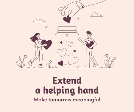 Donation by Helping Hand Facebook tervezősablon