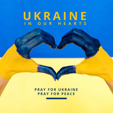 Designvorlage Ukraine in our Hearts für Instagram