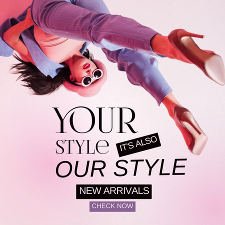 New Collection Advertisement with Stylish Woman Instagram Design Template