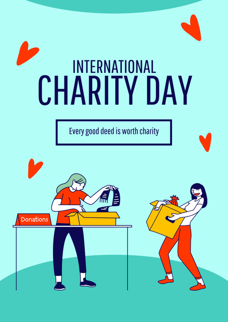 International Day of Charity Poster tervezősablon