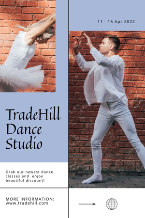 Professional Dance Studio Classes Offer With Discounts Flyer 4x6in tervezősablon