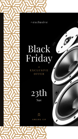Black Friday Sale Large Speakers Instagram Story Modelo de Design
