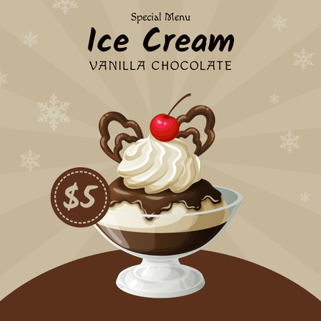 Vanilla Chocolate Ice Cream Promo Instagram tervezősablon