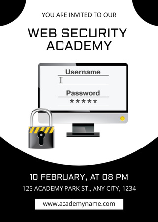 Modèle de visuel Web Security Academy Event Announcement - Invitation