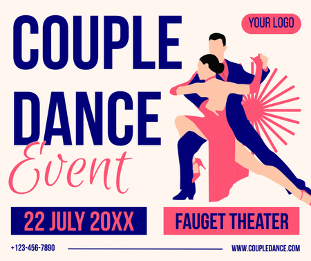 Vyhlášení taneční akce pro páry Facebook Šablona návrhu
