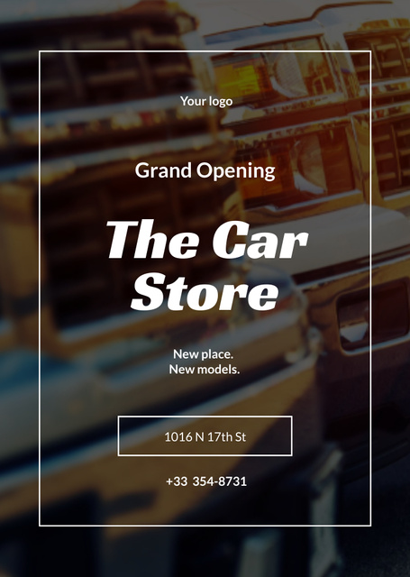 Car Store Opening Announcement Flyer A6 tervezősablon