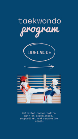 Designvorlage Taekwondo Program Announcement für Instagram Story
