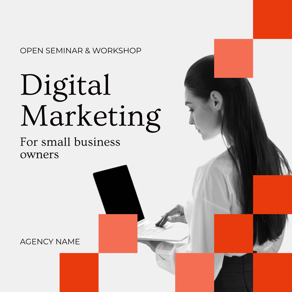 Digital Marketing for Small Businesses LinkedIn post tervezősablon