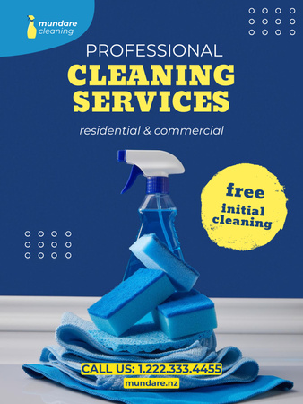 High-Level Cleaning Support Services Offer Poster US Design Template