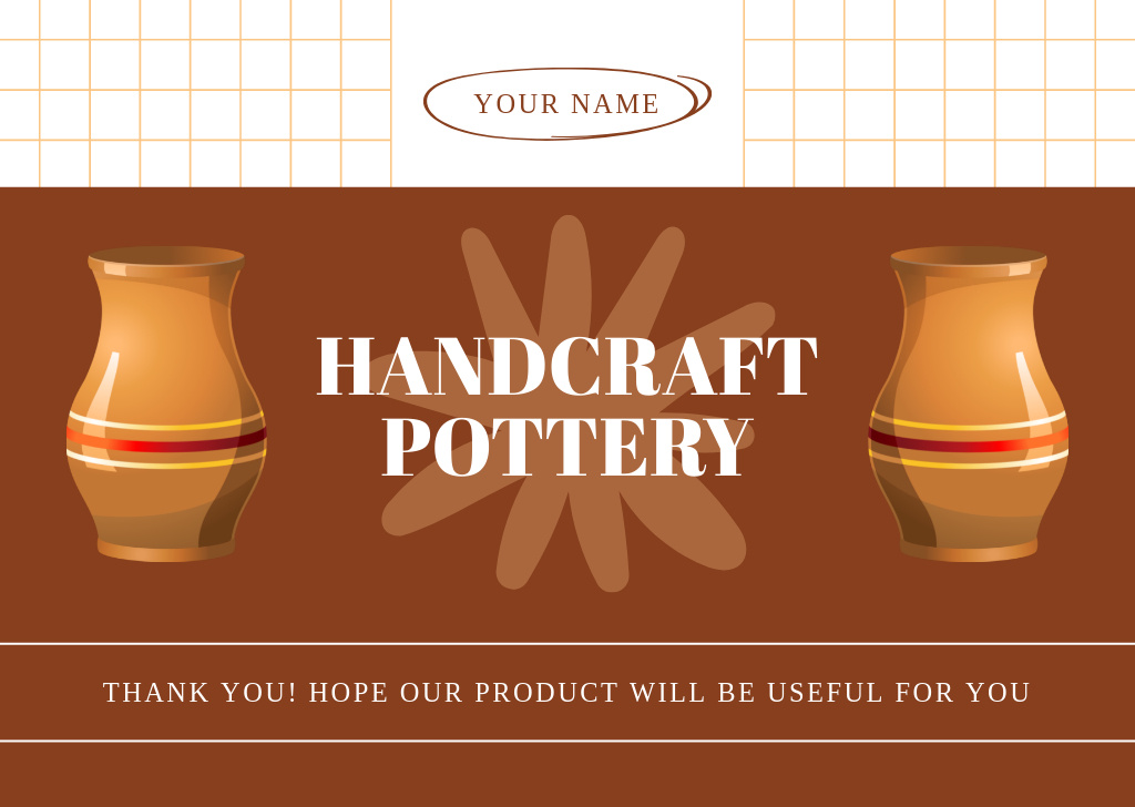 Handcraft Pottery Offer With Clay Jugs Card Modelo de Design