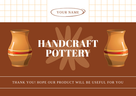 Handcraft Pottery Offer With Clay Jugs Card Tasarım Şablonu
