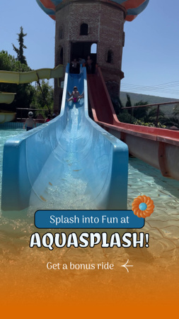 Amusement Park With Water Slides And Pool TikTok Video Design Template