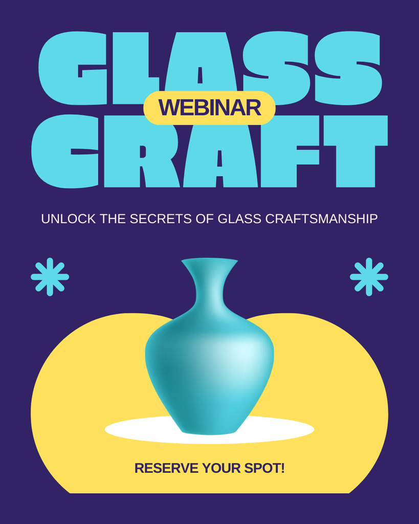 Glass Craft Webinar Promotion With Vase Instagram Post Vertical Design Template