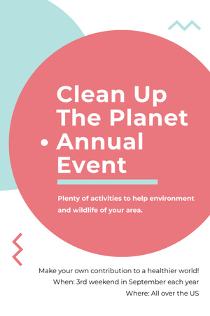 Ecological Event Announcement with Circles Illustration Flyer 4x6in Design Template