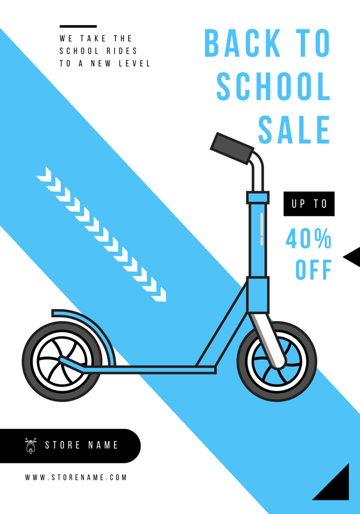 Back to School Day Durable Scooter Sale Poster 28x40in – шаблон для дизайну
