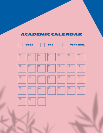 az akadémiai naptár jegyzéke Notepad 8.5x11in tervezősablon