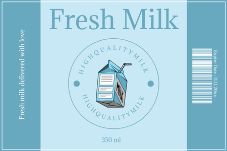 Fresh Milk in Packs Label Design Template