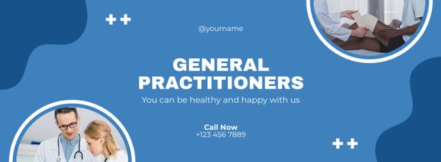 Services of General Practitioners in Clinic Facebook cover Modelo de Design