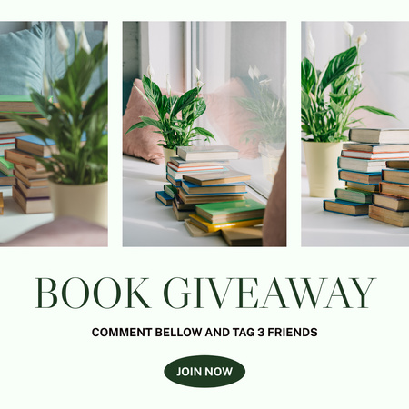 Book Giveaway Announcement Instagram Design Template