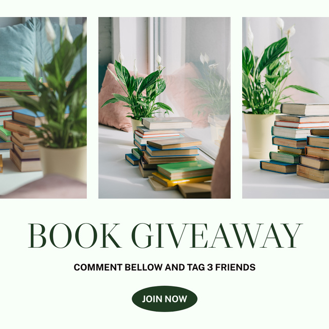 Book Giveaway Announcement Instagram Modelo de Design