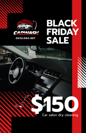 Black Friday Offer on Car Salon Cleaning Flyer 5.5x8.5in Design Template