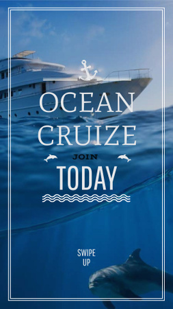 Ocean cruise Promotion Ship in Sea Instagram Story Design Template