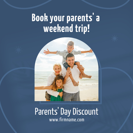 Template di design Weekend Trip With Discount For Parents' Day Instagram