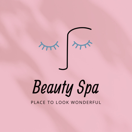 Beauty Studio Ad with Female Silhouette Logoデザインテンプレート
