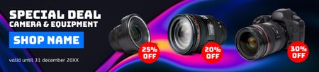 Sale Offer Camera and Equipment Ebay Store Billboard Design Template