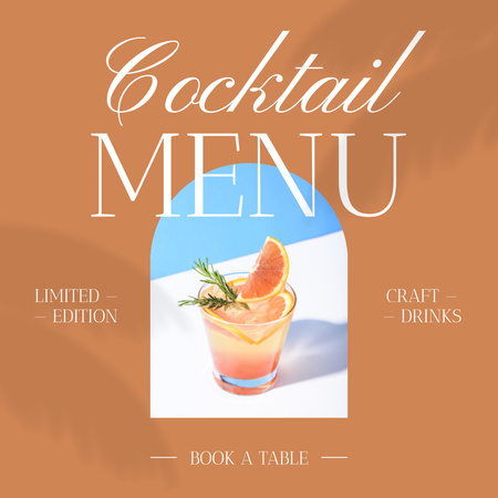 Designvorlage Cocktails Limited Edition In-Bar-Angebot für Animated Post