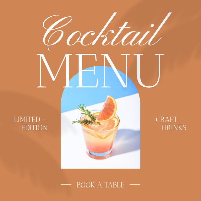 Cocktails Limited Edition In Bar Offer Animated Post Πρότυπο σχεδίασης