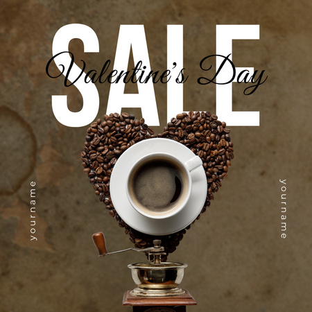 Valentine's Day Coffee Sale Announcement Instagram AD tervezősablon