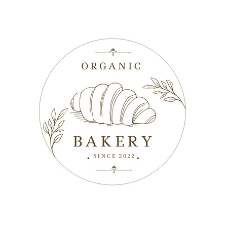 Bakery Emblem with Fresh Bread Logo 1080x1080pxデザインテンプレート