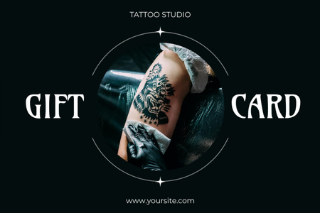 Designvorlage Stunning Tattoo In Professional Studio With Discount für Gift Certificate