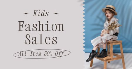 Designvorlage Summer Kids Sale Announcement für Facebook AD