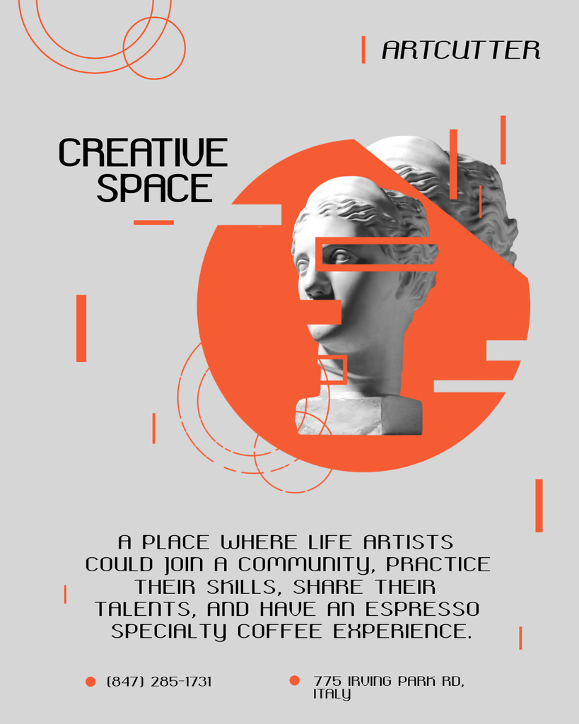 Plantilla de diseño de Contemporary Art Community And Space In Gray Poster 16x20in 