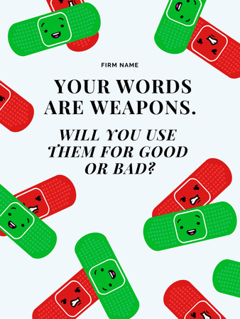 Awareness about Words are Weapons Poster 36x48in Design Template