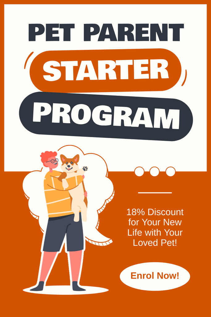 Starter Program for Pet Parents with Discount Pinterest Design Template