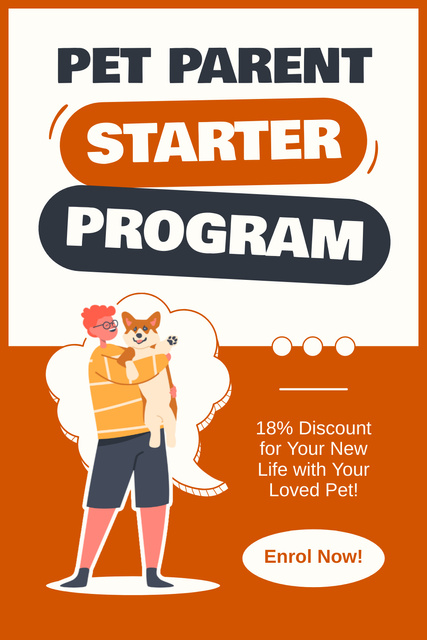 Designvorlage Starter Program for Pet Parents with Discount für Pinterest