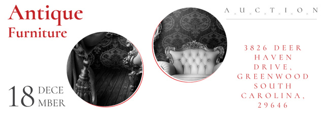 Antique Furniture Auction with armchair Tumblr Modelo de Design