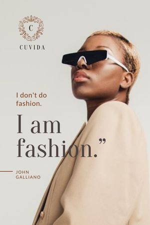 Fashion Ad Stylish Woman in Sunglasses Tumblr Design Template