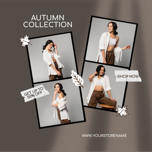 Autumn Apparel Collection for Women With Discounts Instagram Design Template