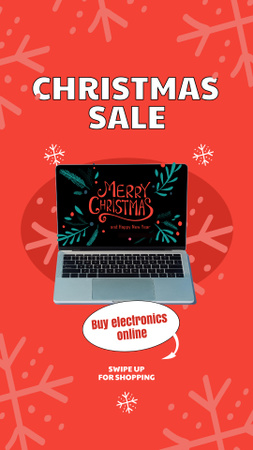 Ontwerpsjabloon van Instagram Story van Christmas Electronics Sale with Laptop