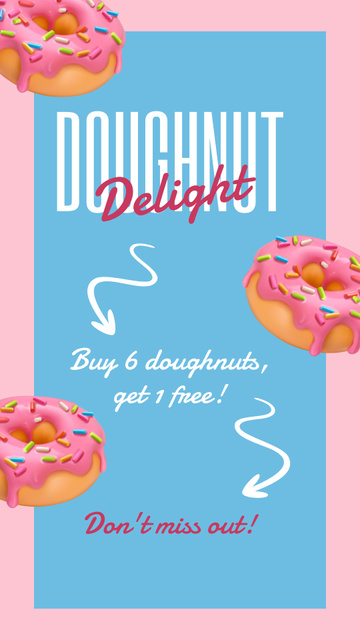 Shop of Donut Delights Ad Instagram Story Design Template