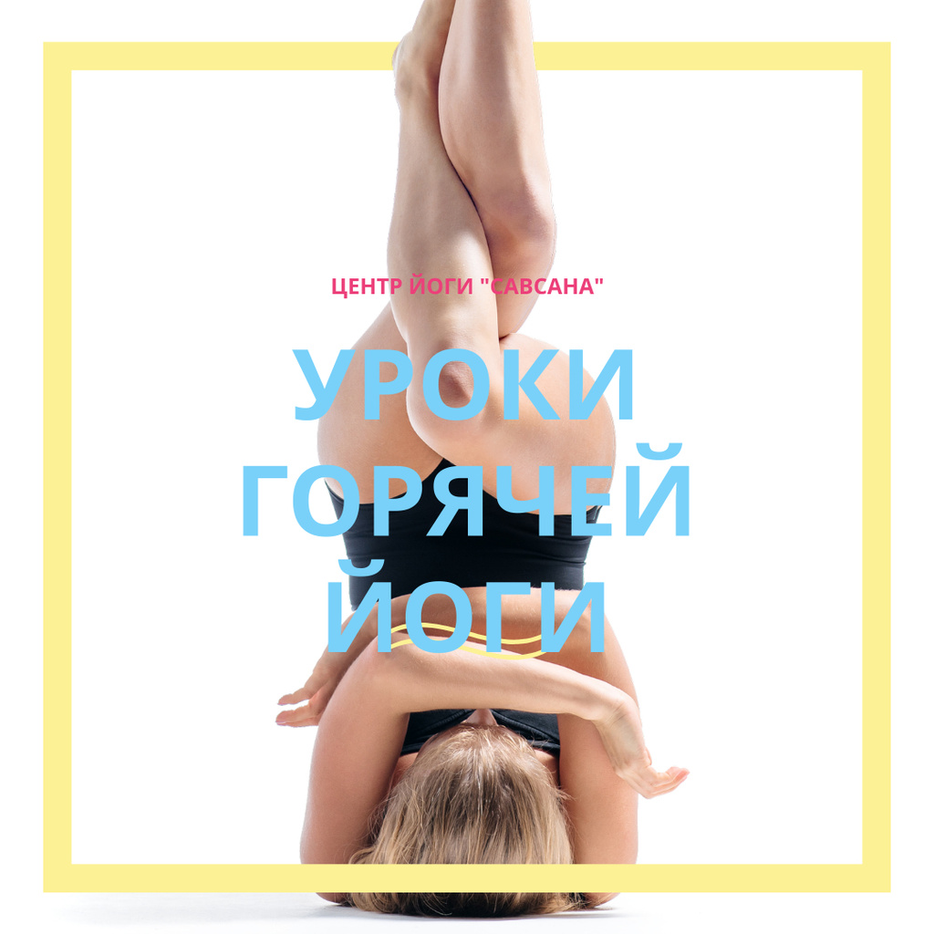 Woman exercising at Yoga Class Instagram AD Šablona návrhu