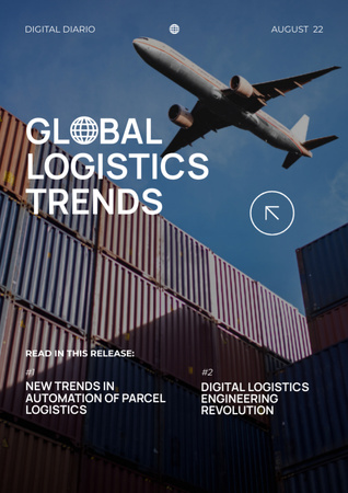 Ontwerpsjabloon van Newsletter van Wereldwijde logistieke trends